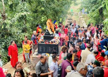 नुवाकोट स्वयम्भु महाचैत्यको मूर्तिमा प्राणप्रतिष्ठा